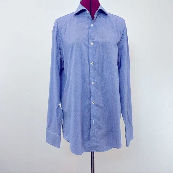 BUGATCHI Men’s Dress Casual Shirt Logo Embroidery Goosehead print 16 34/35 - Picture 2 of 13